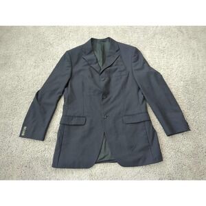 Massimo Dutti Blazer Coat Mens 42 Gray Vertical Stripes Three Button Front